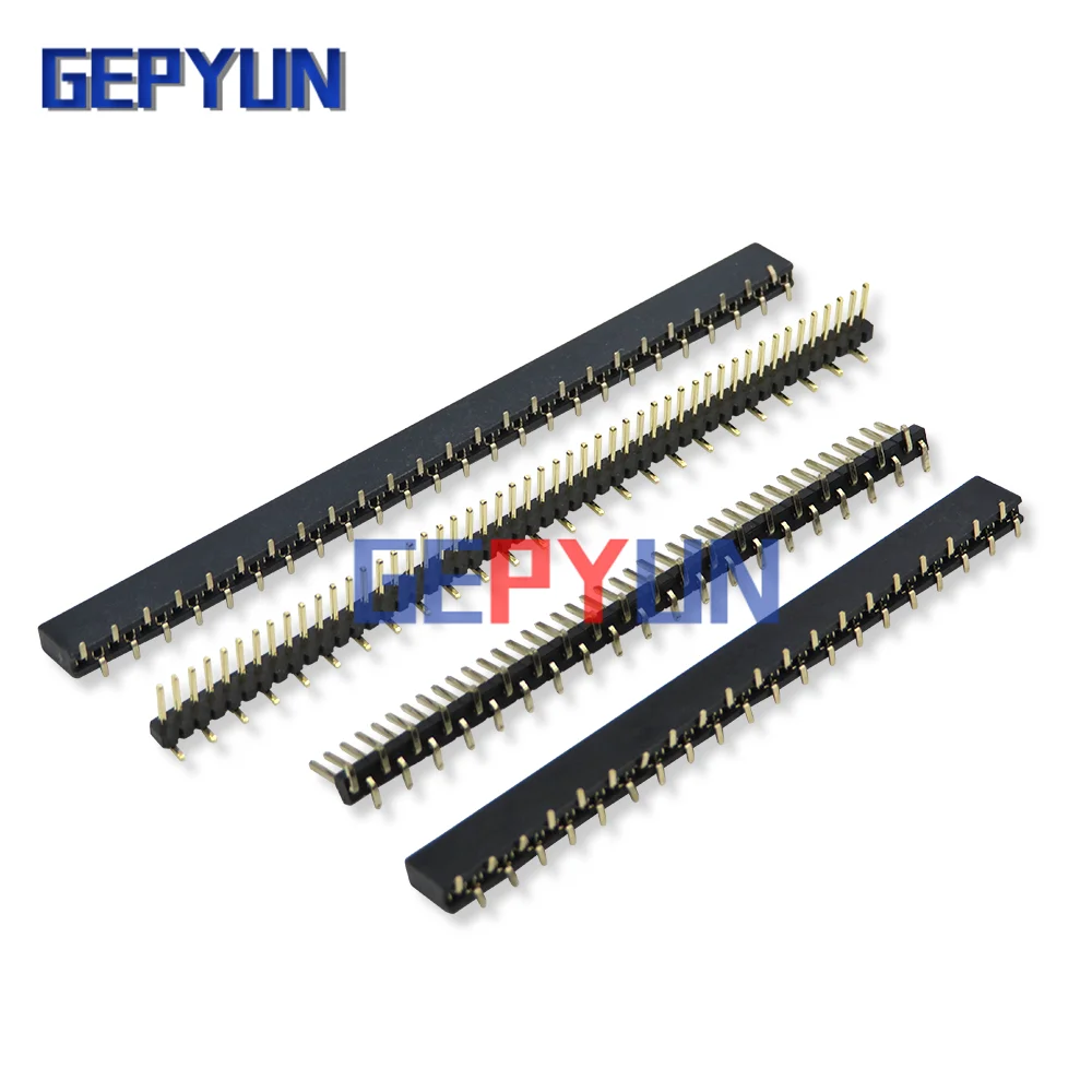 5PCS 1*40P 1*50P SMT Single Row dislocation Male Female PCB Pin Header socket Connector Pinheader 1.27 2.0 2.54 mm NEW