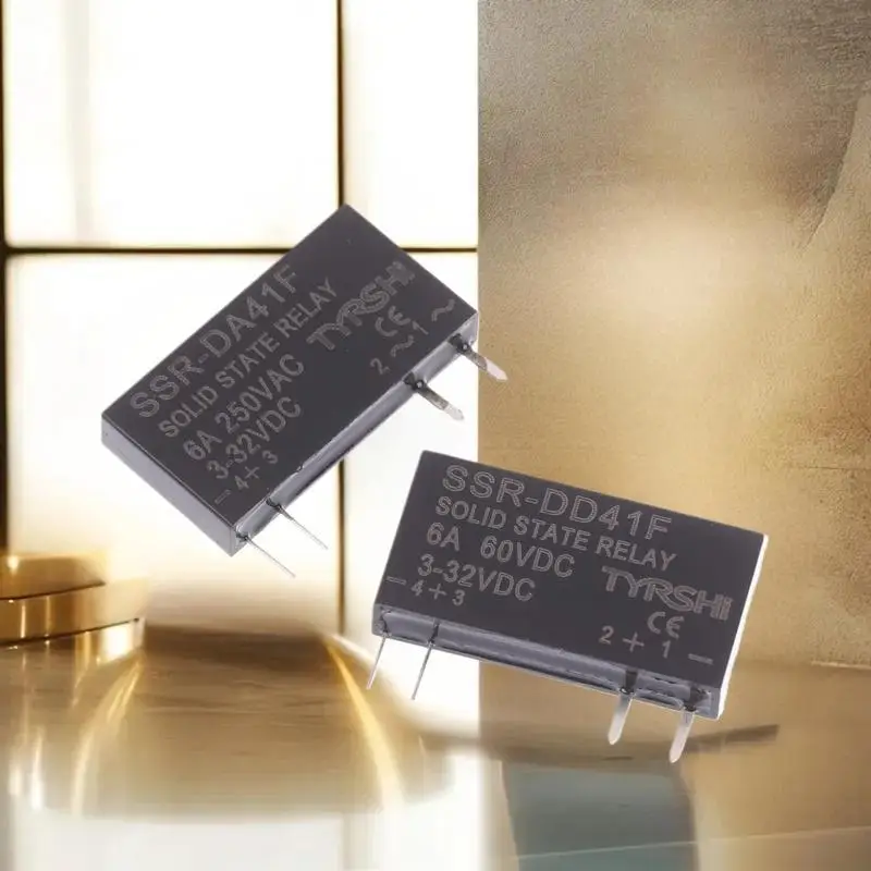 3-32VDC 6A Mini Relay Non contact DIN Rail Relay SSR-41FDT/41FDA Solid State Relay DC-DC Thin Relay Module