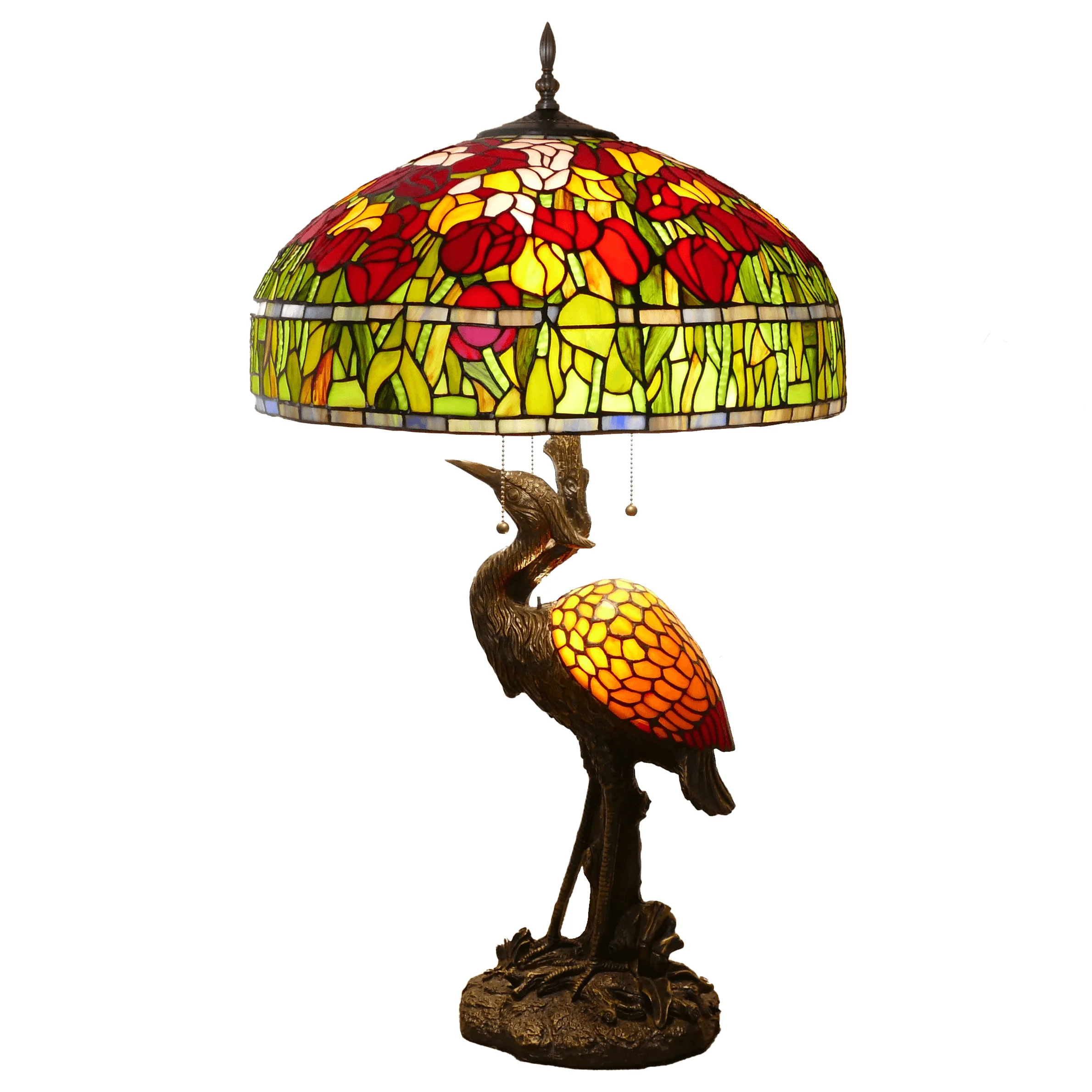 Tiffany lamp shade warm retro atmosphere 20 inch living room bedroom study hotel handmade glass  decorative table lamp