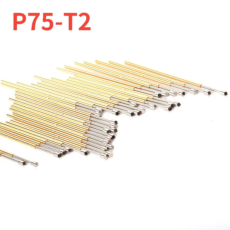 

100PCS/Pack P75-T2 Spring Test Probe Needle Tube Outer Diameter 1.02mm Needle Total Length 16.5mm PCB Pogo Pin