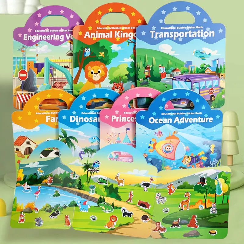 Fun Sticker Book Puzzle Activity Book Cartoon Sticker Book To Enhance Concentration Magnetic Stickers Can Be Repeatedly Pasted