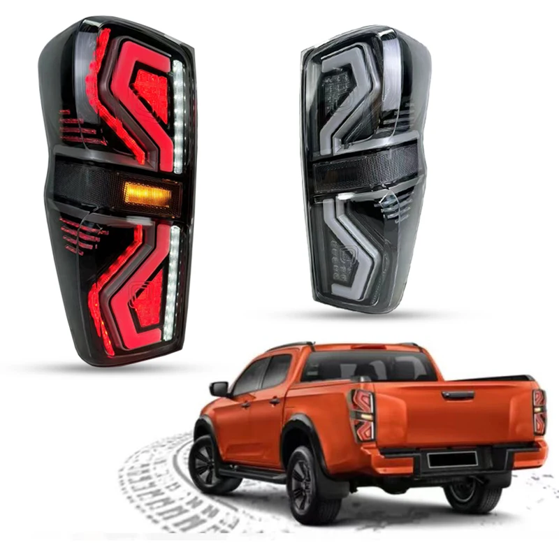 Car LED Tail Light For Isuzu D-max 2020-2024 Rear Running Light + Brake Lamp + Reverse + Dynamic Turn Signal