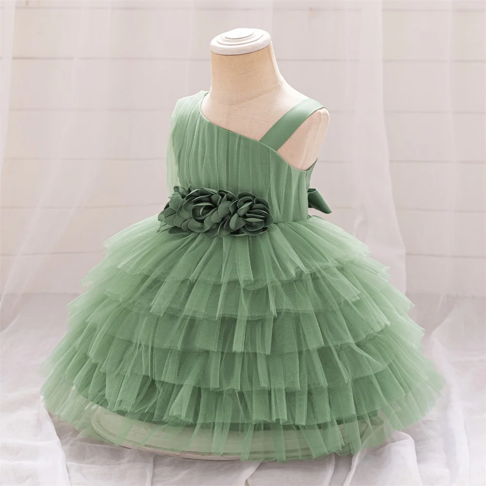Elegantes lila Blumen-Hochzeits-Prinzessin-Kleid für Mädchen, Baby, Vintage-Spitze, Geburtstagskleid, Kleinkind, Mädchen, Schleife, Sommermode, Kleider – Detail 3
