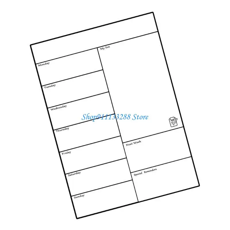 G88D Fridge Whiteboard Calendar Weekly Planner Fridge Memo Board Family Planner Notice Board 297x420mm
