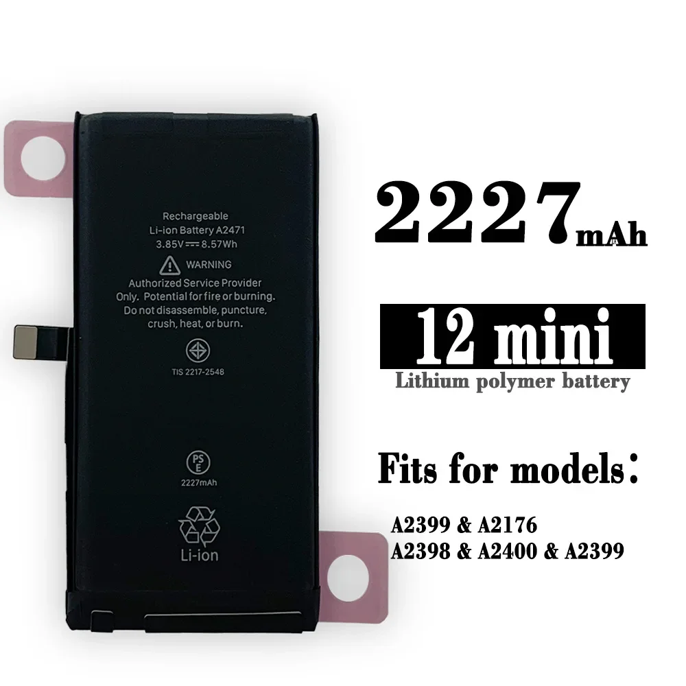 

NEW Replacement Battery For APPLE IPHONE 12 MINI A2399 A2176 A2398 A2400 Mobile Phone Batteries Bateria + FREE TOOLS