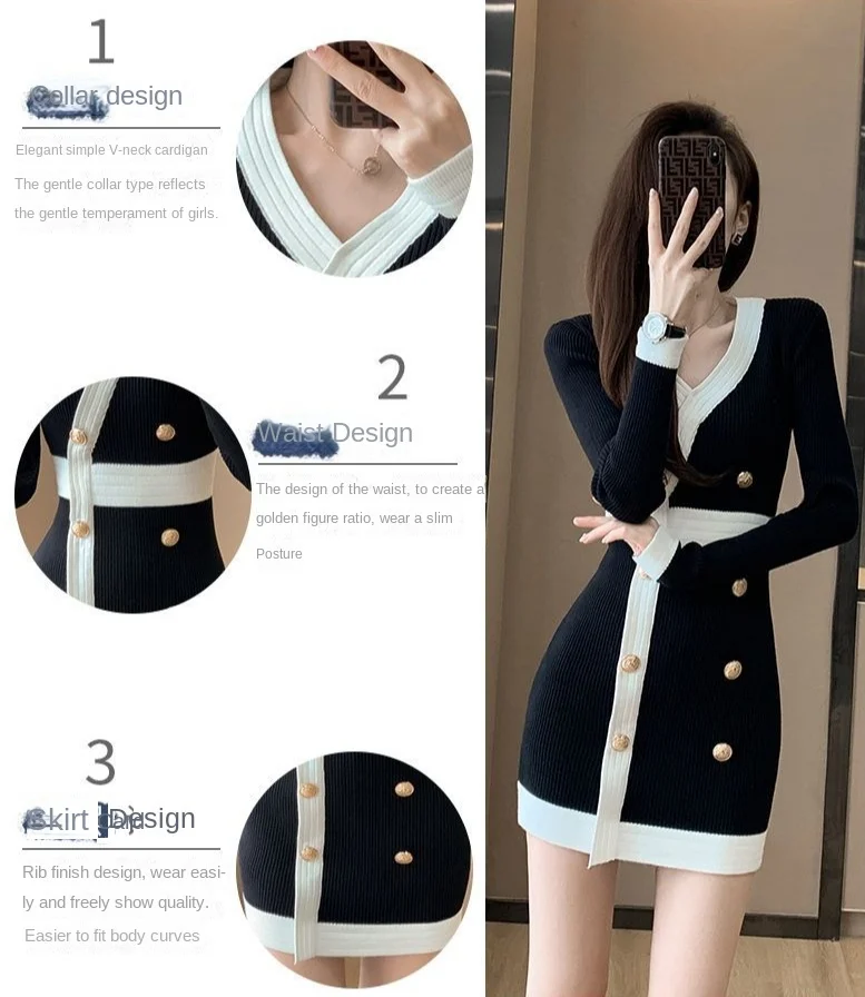 Female Knit Dress Color Matching V Neck Bodycon Short Women's Crochet Dresses Extreme Mini New in Elegant Chic Autumn and Winter - AliExpress 200000345 Female Knit Dress Color Matching V Neck Bodycon Short Women's Crochet Dresses Extreme Mini New in Elegant Chic Autumn and Winter - AliExpress 200000345