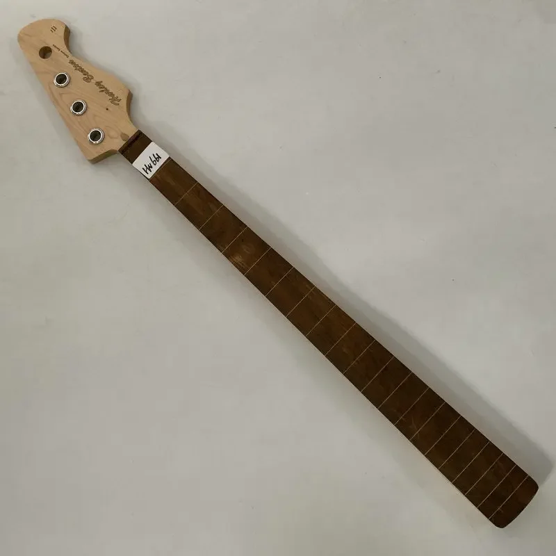 HN661 Fretless Electric Bass 4 Strings Bass Neck Unfinished Version Maple+Rosewood with Trussrod Inlay Backside for DIY