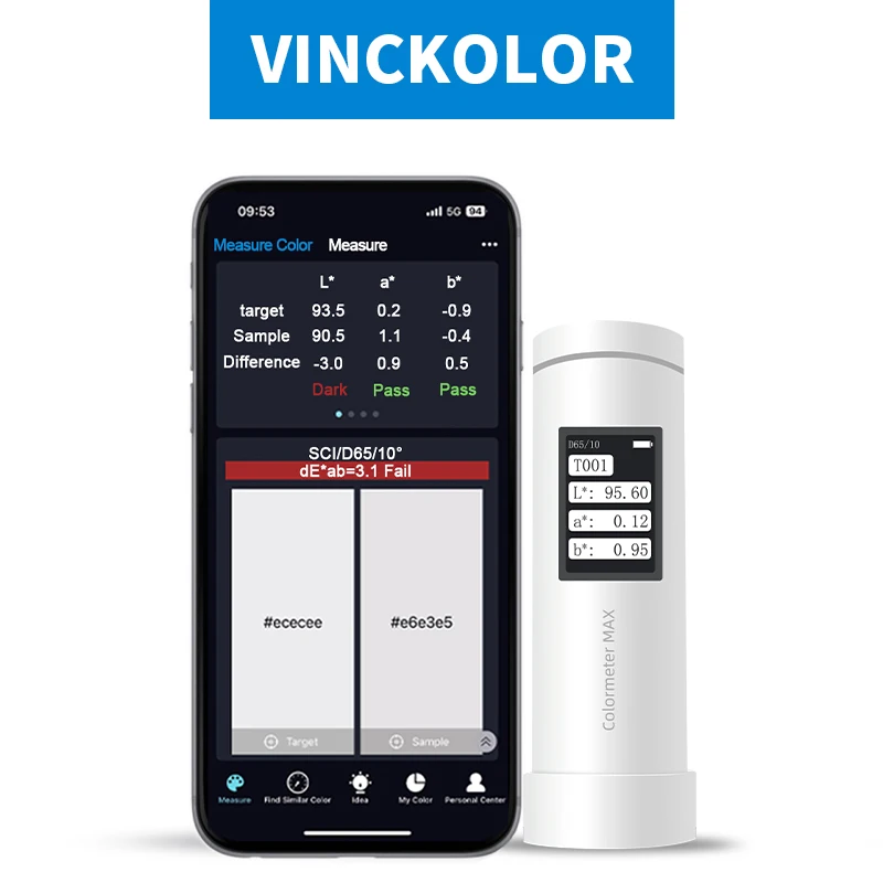 ColorMeter Max,Test Accuracy 0.01,Portable Color Sensor and Capturing,Colorimeter For Textile,Printing,Paint,Plastic and Film