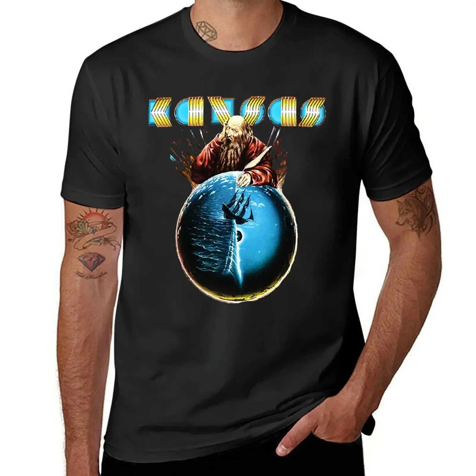 

kansas band T-Shirt anime figures blacks tee shirts for men