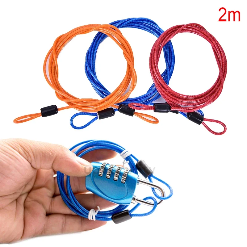 Anti-theft Bike Double Loop Cable: Strong Braided Steel Lock for Bicycle, Motorcycle Chain