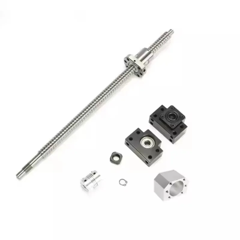 TEBAK Sfu1605 Set Sfu1605 L500mm Rolled Ball Screw C7 End Machined 1605 Ball Nut Nut Housing BK/BF12 End Support Coupler