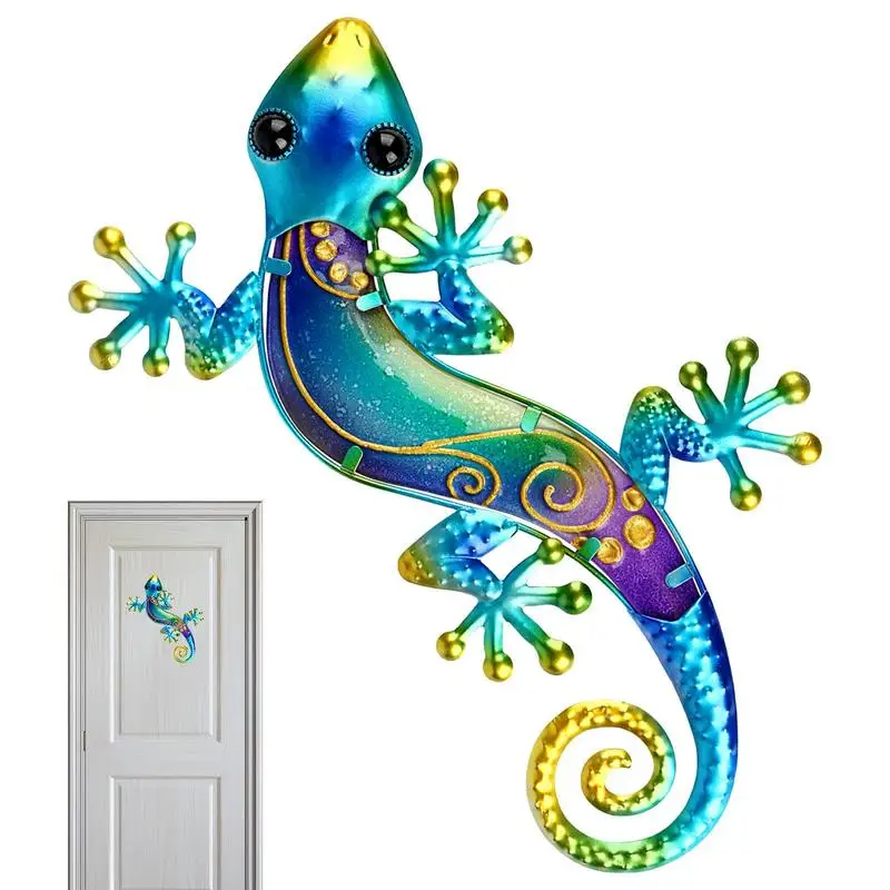 Metal Gecko Yard Garden Decoration For Outdoor Statues Home-garden Wall Decor Sculpture Lizard Ornaments