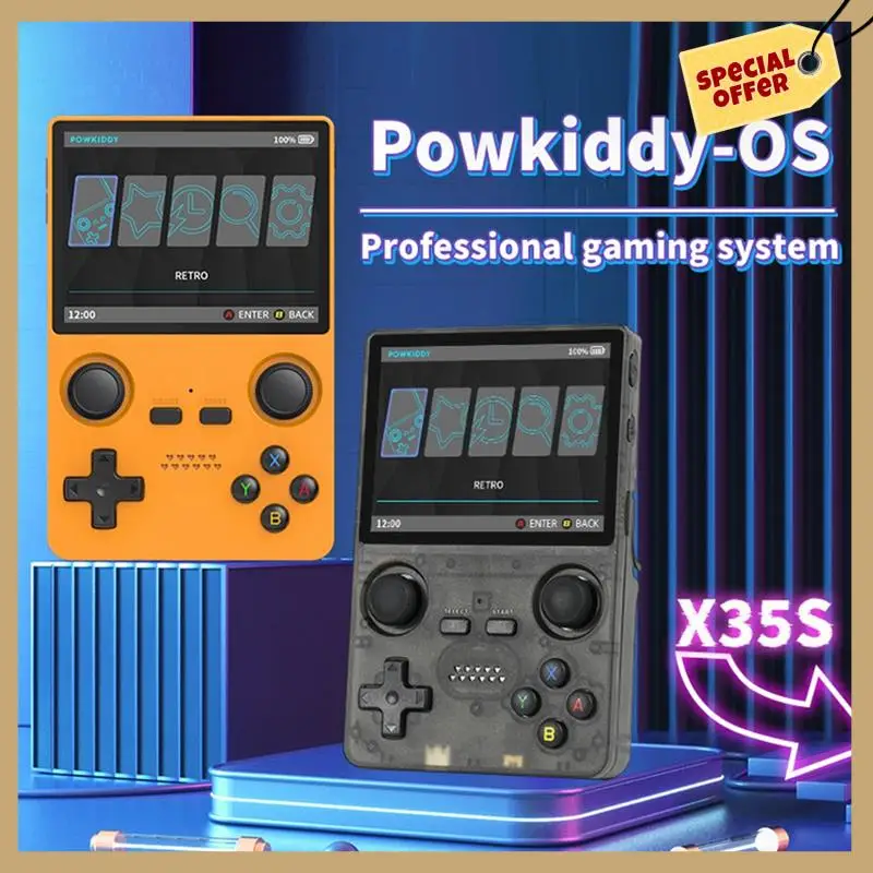X35s console de videogame portátil hall joystick código aberto 16g + 64g controlador de jogo retro para psp/gba/n64/md emulador b