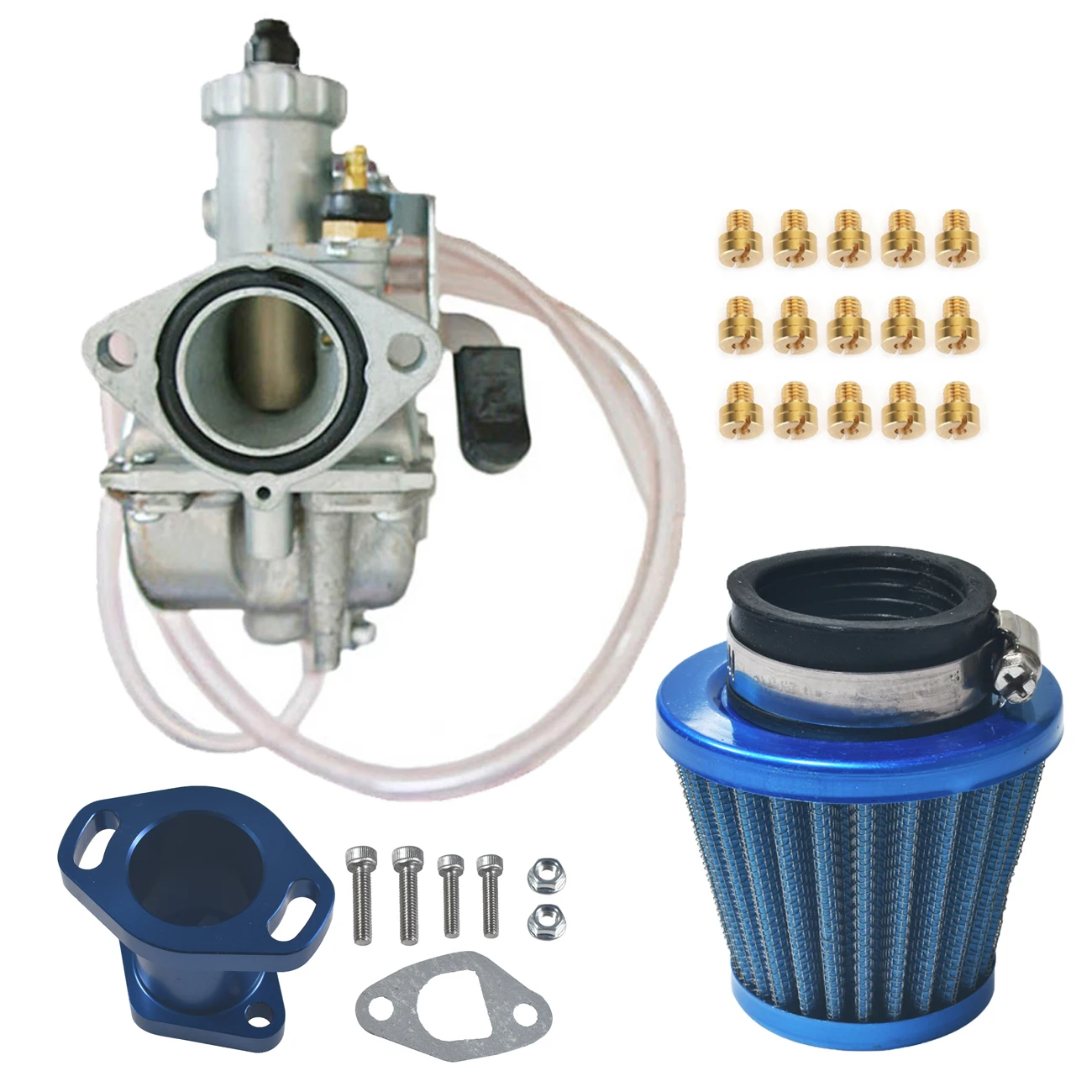 

VM22 Carburetor Blue Intake Pipe 38mm Air Filter Kit For Freight Predator 212cc carburetor GX200 6.5hp Engine 196cc