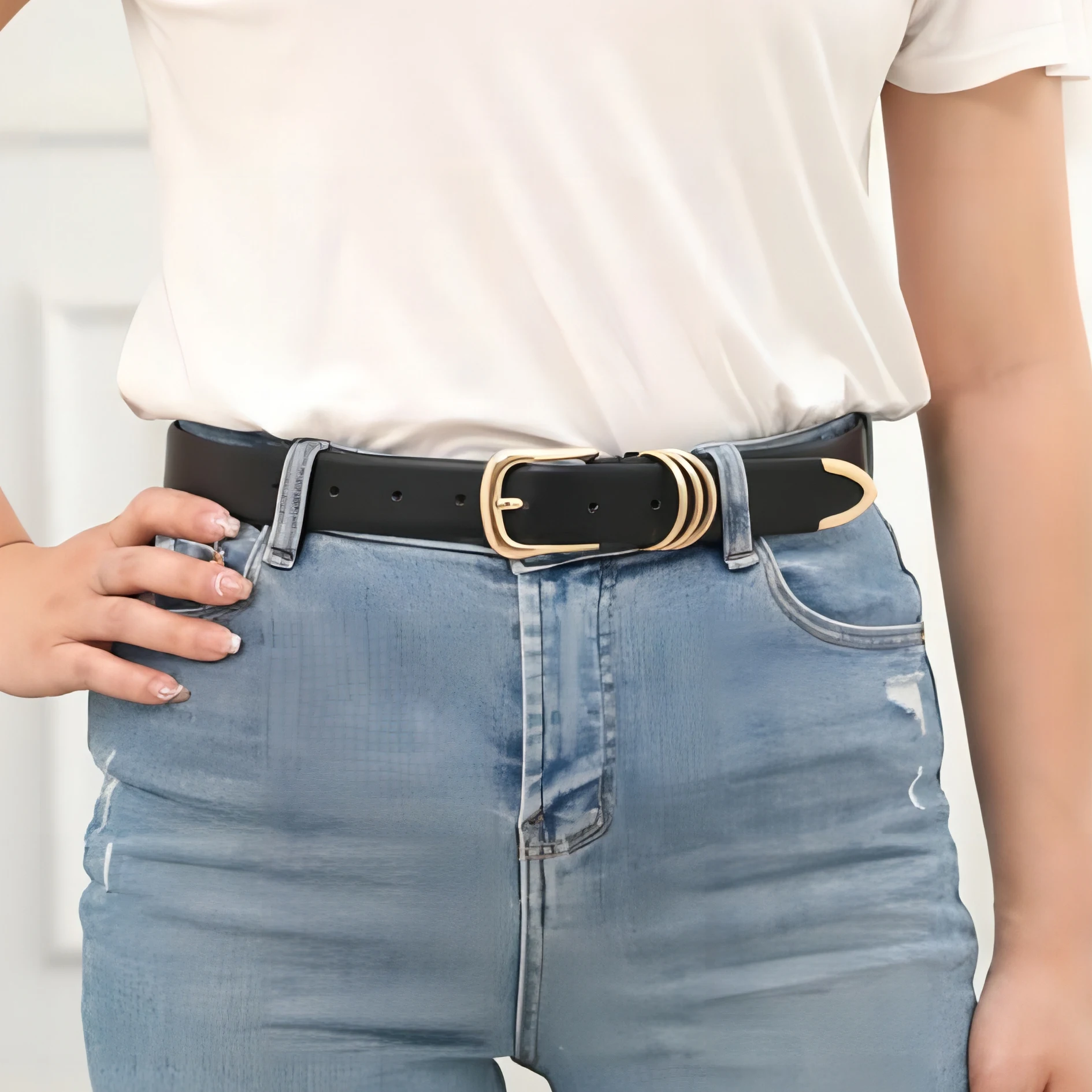 Women\'s Belt Fashion Golden Needle Buckle Belt Paired Jeans Dress PU Leather Belt Casual Trendy Youth Belt Gift for Girlfriends