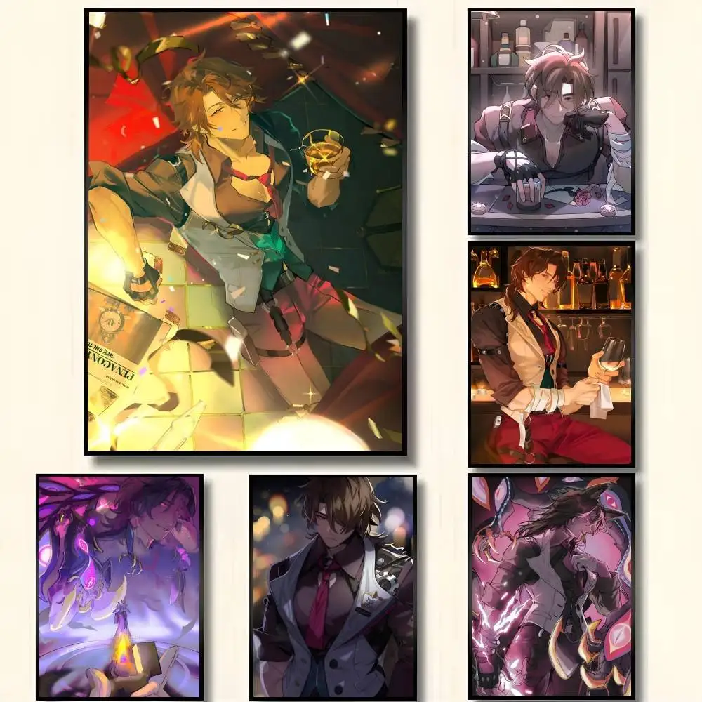 Anime Game Honkai Star Rail Gallagher Posters High Quality Self-adhesive Wall Art Decorations Color Prints Sticky