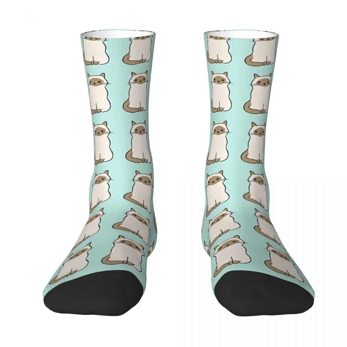 Cute Sitting Cat Siamese Kawaii Socks Sports Cartoon Pattern Socks