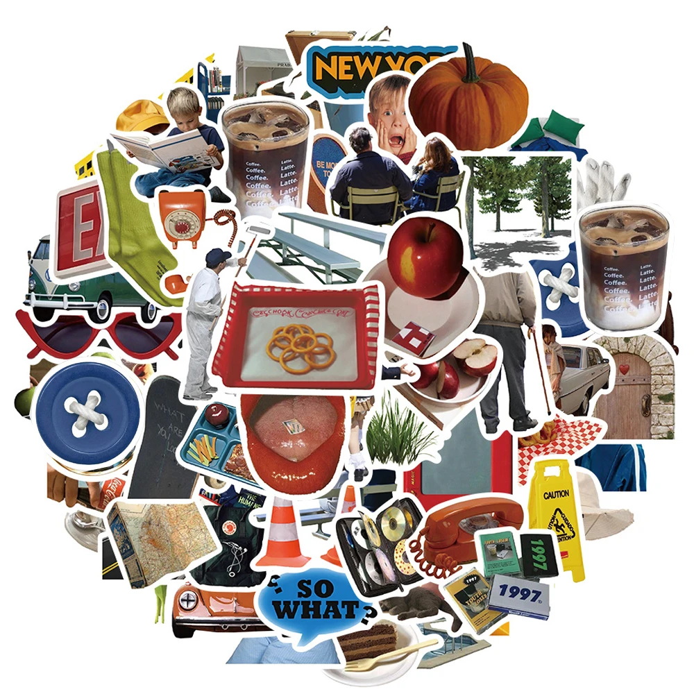 10/30/50pcs INS Modern Style Cartoon Aesthetic Stickers Decals DIY Stationery Phone Luggage Laptop Vintage Graffiti Sticker Pack