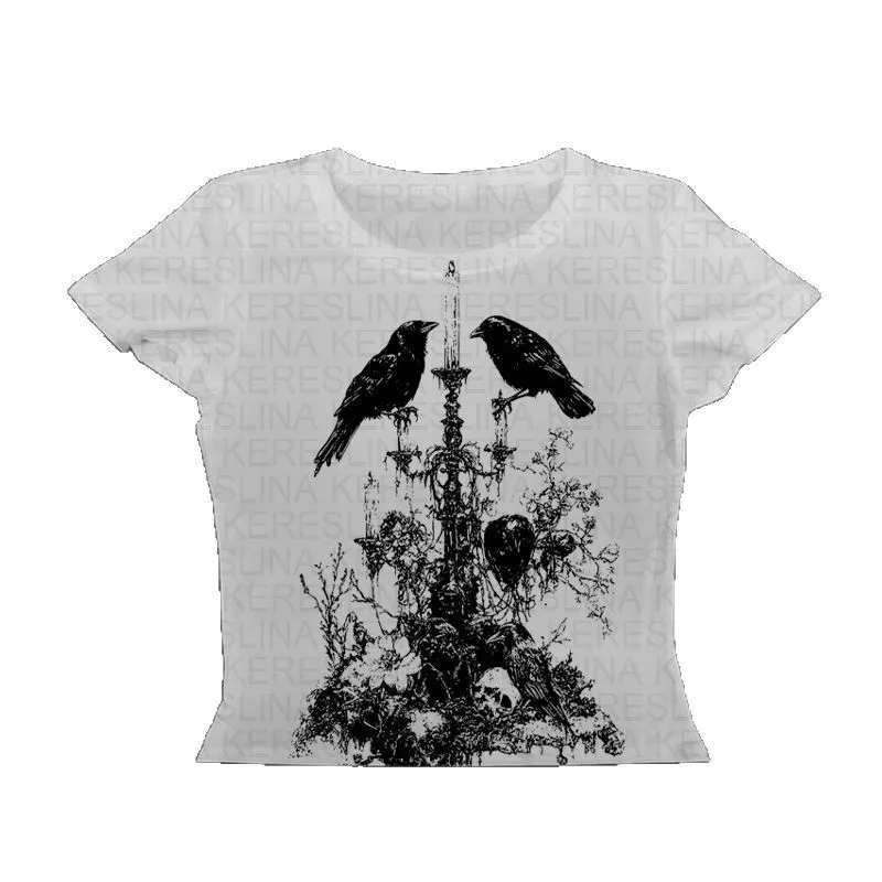 

European and American street fashion printed vest y2k T-shirt suspender dark style Harajuku style loose and versatile top