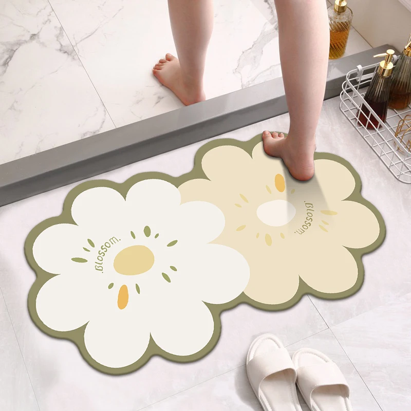 Diatom mud floor mat, absorbent mat, simple bathroom, toilet, non-slip mat at the door of the toilet