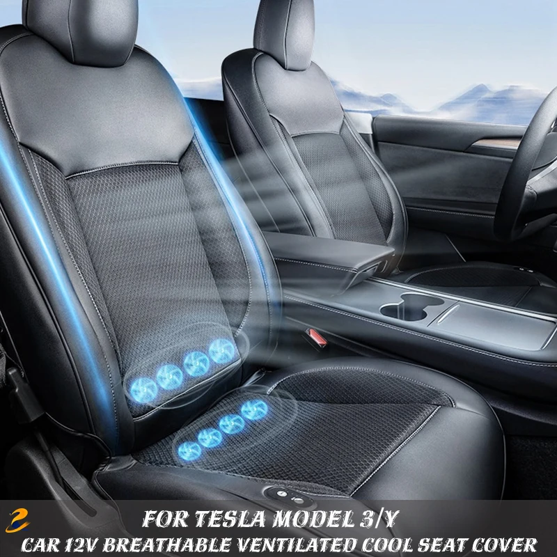 

Ruxin For Tesla Model 3 Model Y Breathable Ventilated Cooler Seat Cover Ventilated Car 12v Accessories