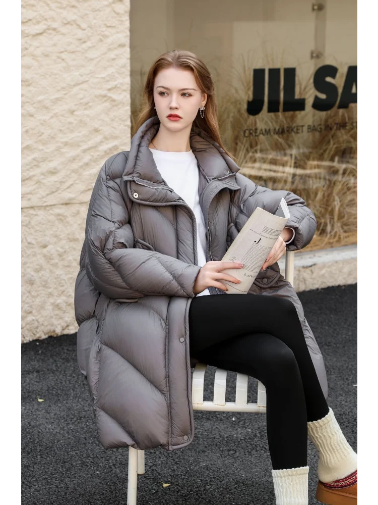 Novo estilo jaqueta acolchoada feminina inverno para baixo jaqueta puffer casaco pato branco grosso casacos quentes para baixo jaqueta estofamento outwear