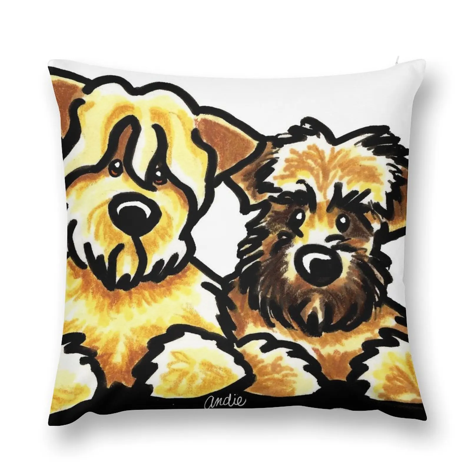 

Three Wheaten Softies Throw Pillow Cushion Cover For Sofa Cusions Cover Custom Cushion Luxury Sofa Cushions pillow