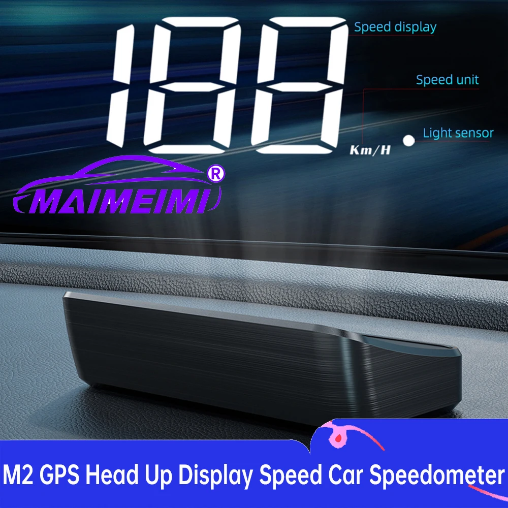 M2 GPS  Car Speedometer Head Up Display Speed  with Alarm Windshield Projector KMH Big Font Speed Electronics Accessories