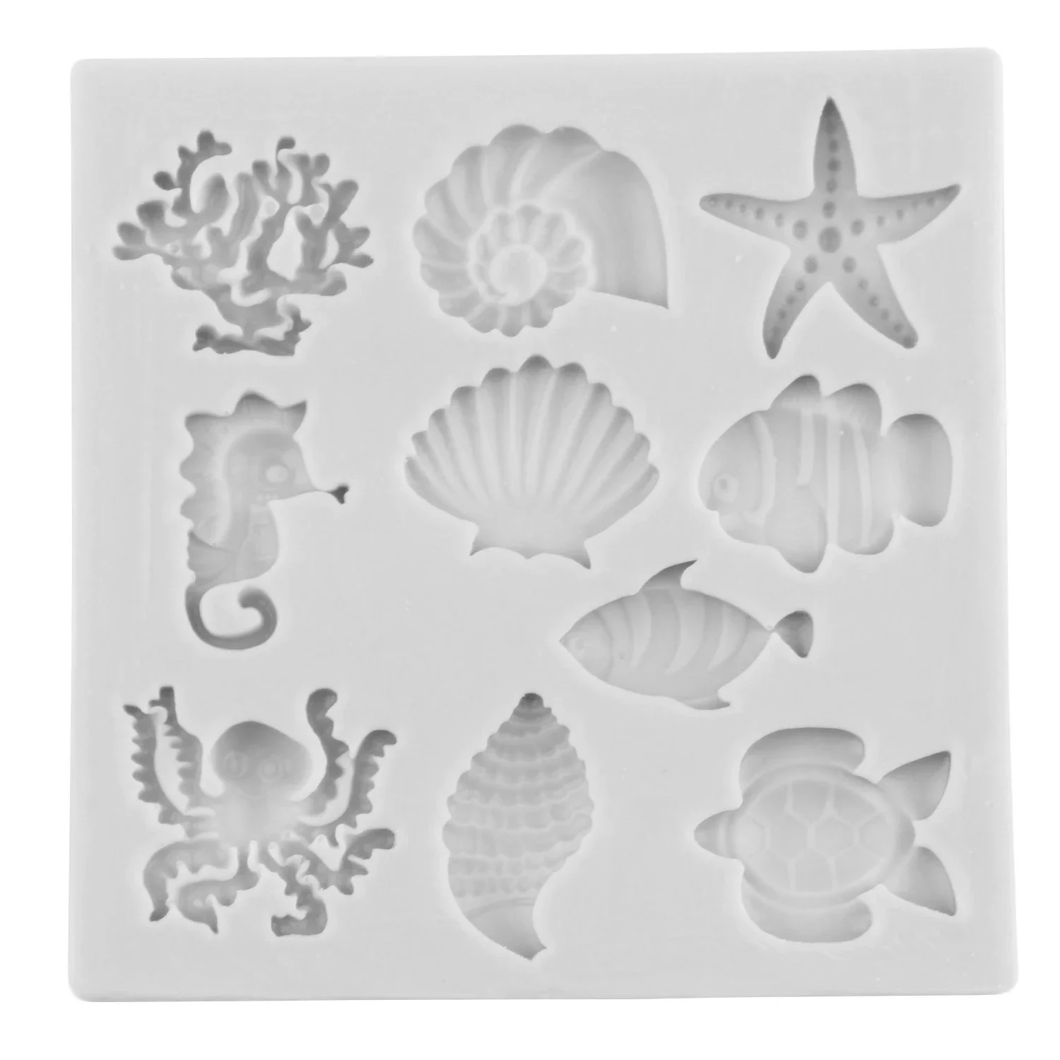 Sea Animal Silicone Molds Ocean Shark Fondant Mold Cake Decorating Tools Shell Starfish Octopus Turtle Chocolate Candy Moulds