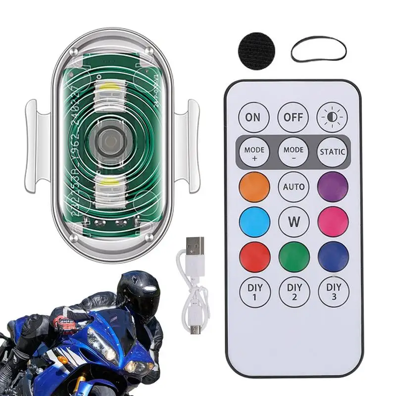 Cordless LED Lights For Car Waterproof Drone Strobe Light Remote Control Aircraft Light Colorful Strobe Warning Light Wireless