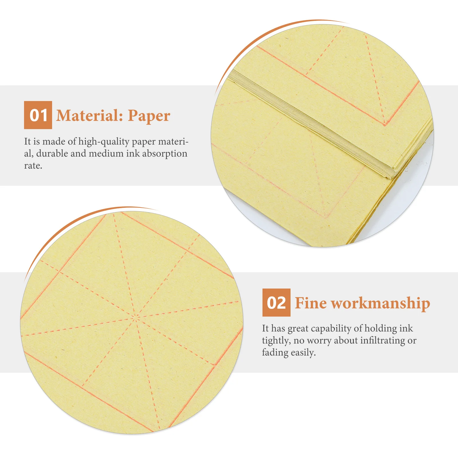 

50Pcs Chinese Calligraphy Rice Grid Writing Papers Suitable for Kids Adults Writing Practice Xuan Paper Adults Practice Papers