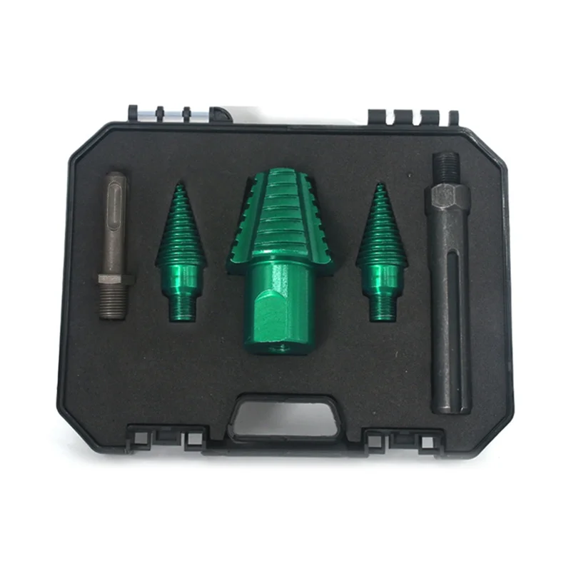 A88E-Electric Hammer Chopping Drill Set Detachable Woodworking Cone Spiral Groove Household Splitting Wood Tools
