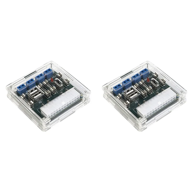 

2025 New-2X HU-M28W ATX Плата питания Компьютерный модуль адаптера 24Pin 5A USB-интерфейс для настольного компьютера ПК с чехлом