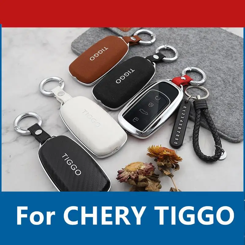 For CHERY TIGGO 8plus key case special leather key case car remote control shell accessories high quality Cost-effective