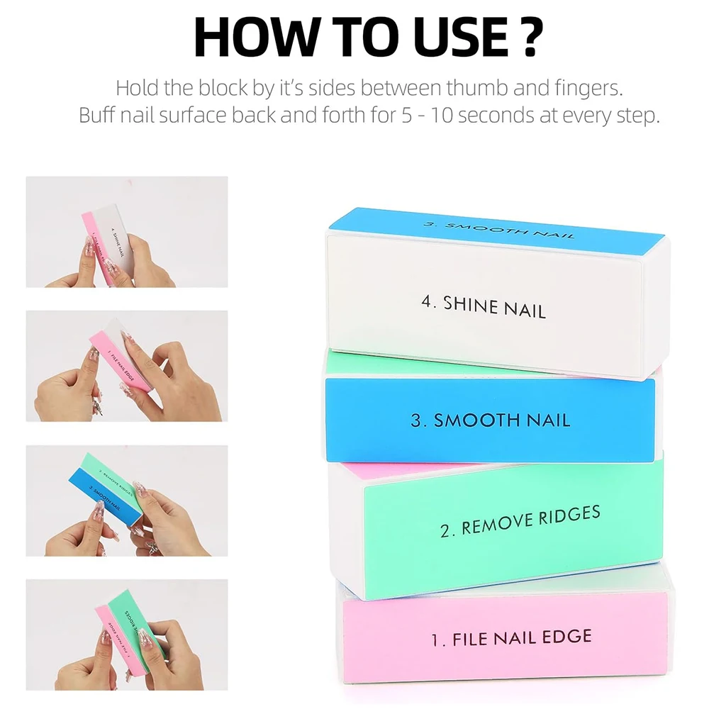 LULAA Nail Buffer Block Nail Files and Buffers Nail Shine Buffers Blocks Files Sanding Polisher Manicure Buffer Tools Kit