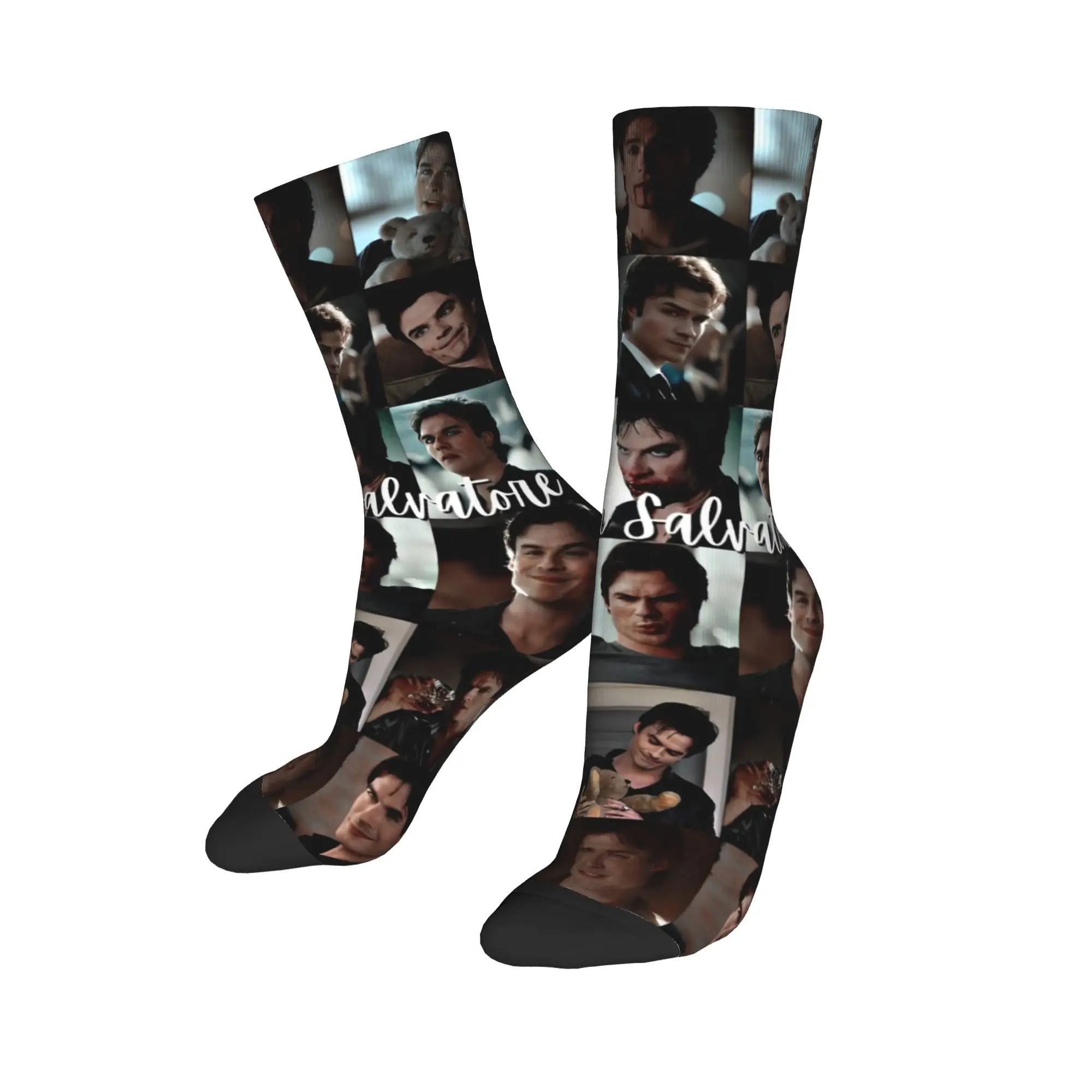 The Vampire Diaries Damon Salvatore Socken, elegante Strümpfe, Unisex, Herren, mittelweich, Radsocken, Herbst, individuelle Bakteriensocken