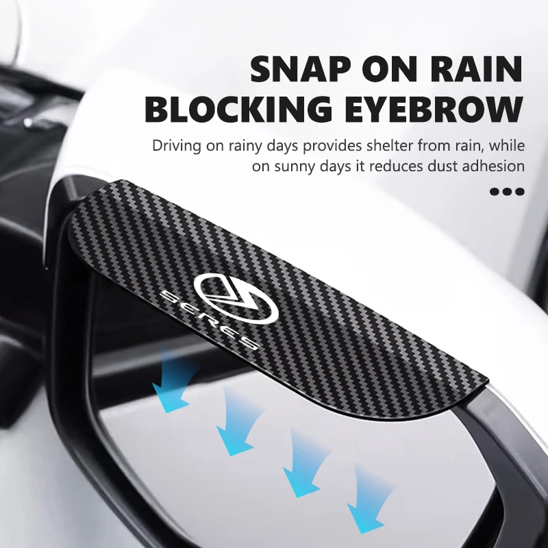 For Seres Detachable Car Rearview Mirror Rain Eyebrow Carbon Fiber Sun Visor M5 M7 i-JET i-Space 2022 2023 Glory 500