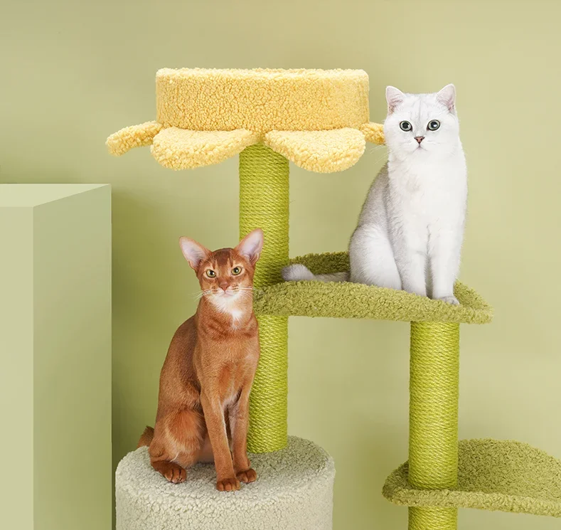 Leaf petal cat, forest cat, climbing frame, nest, tree , castle , jumping platform, babel pillar, rack