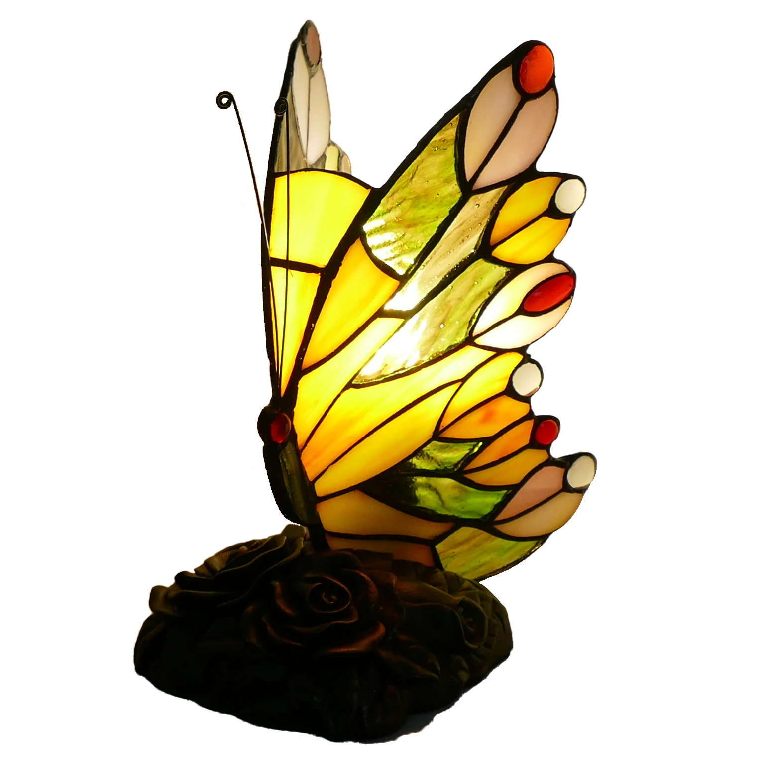 

#@ Butterfly Modern Desk Lamp Resin Base E14LED Base Bedroom Bedside Lamp for Children's Eye protection Table Lamp