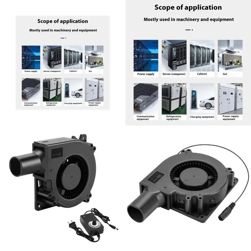 

R9UF High Performances 120mm Air Duct Blower 12V Variable Speed Cooling Fan For BBQ Stove Industrial Equipment And Campfires