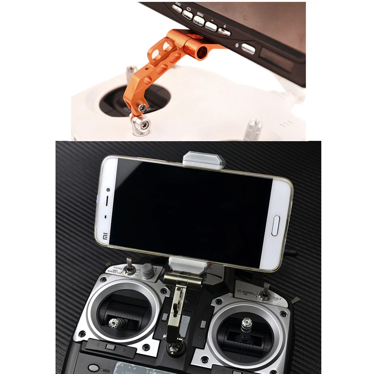 Vertical / Horizontal FPV Monitor Mount Bracket Gravity Regulator for DJI Futaba JR FLYSKY