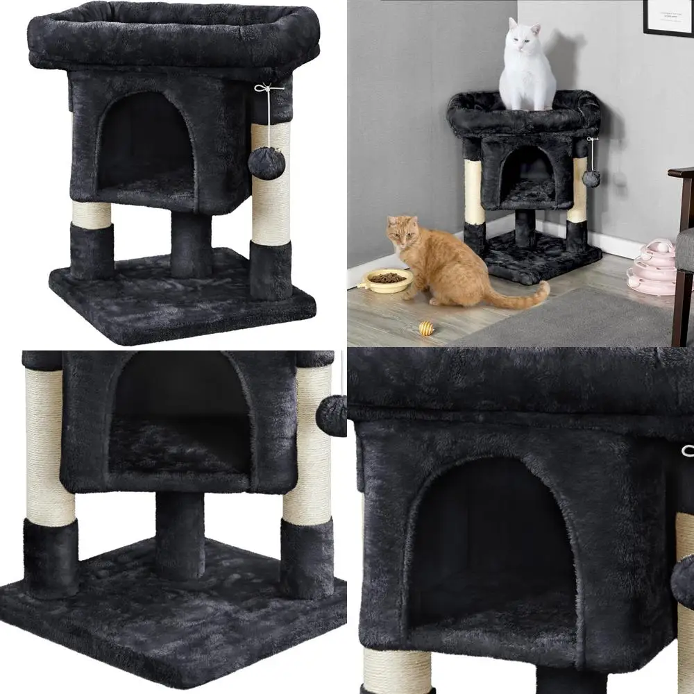 

Кошачье дерево Topeakmart с очень большим плюшевым окунем, мягким кондоминированным котом и когтеточками с покрытием из сизаля для больших кошек, котят, кошек,