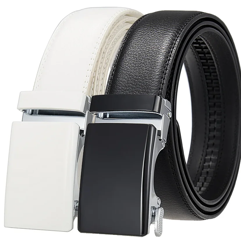 3.5 سنتيمتر أسود أزرق أحمر القهوة اللون الرجال سبيكة التلقائي مشبك حزام الأعمال حزام غير رسمي أحزمة الرجال