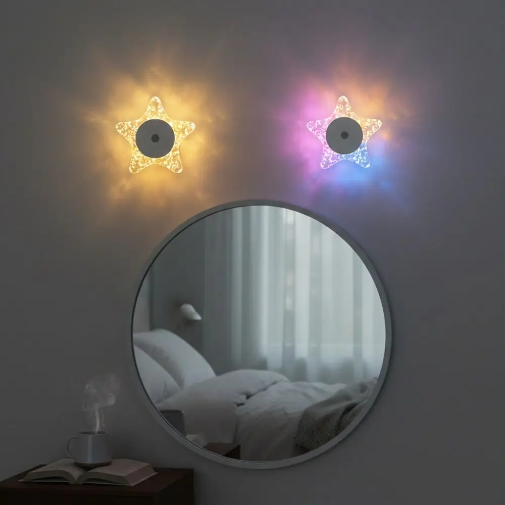 

Magnetic Base Starfish Wall Lamp Without Wiring Specially Dimmed Human Body Sensor Light Sensor Activated Wall Mounted