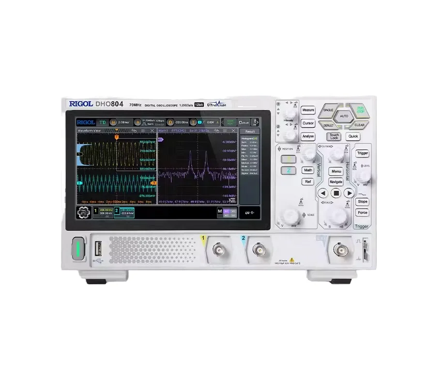DHO804 70MHz 4-Channel 12Bit Portable High Resolution Digital Oscilloscope 7-inch Touch Screen with 4PCS 150MHz Probes