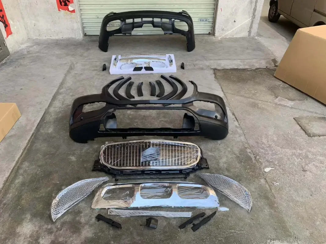 Suitable For Benz GLS400 GLS450 GLS580 Retrofit Upgrade Maybach Front Bar Rear Bar Middle Net Bumper