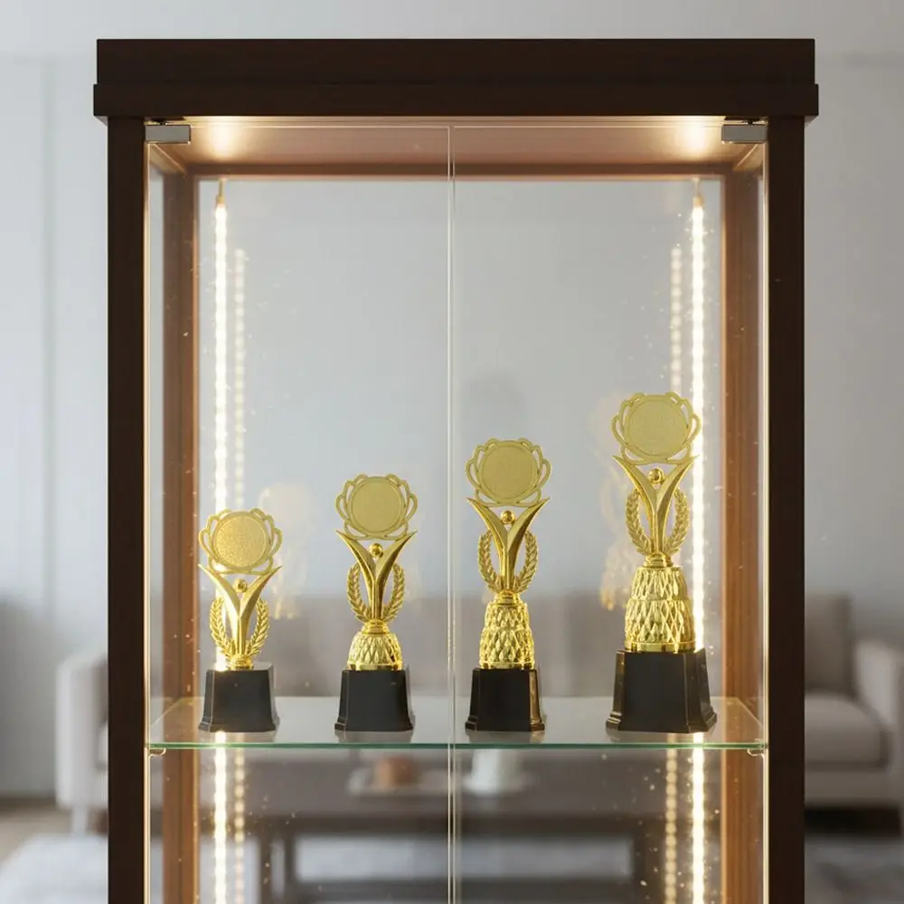 20.5/23.5/26.5/27.5 CM Gold Trophy Gold Color Large Size Prize Cup Plastic Material Creative Design Star Trophy School Rewarding
