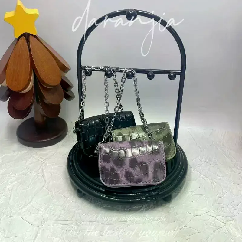 Mini Embossed PU Leather Earbuds Holder Portable Messenger Bag Charm Waterproof Durable Coin Purse for Short Trip Use