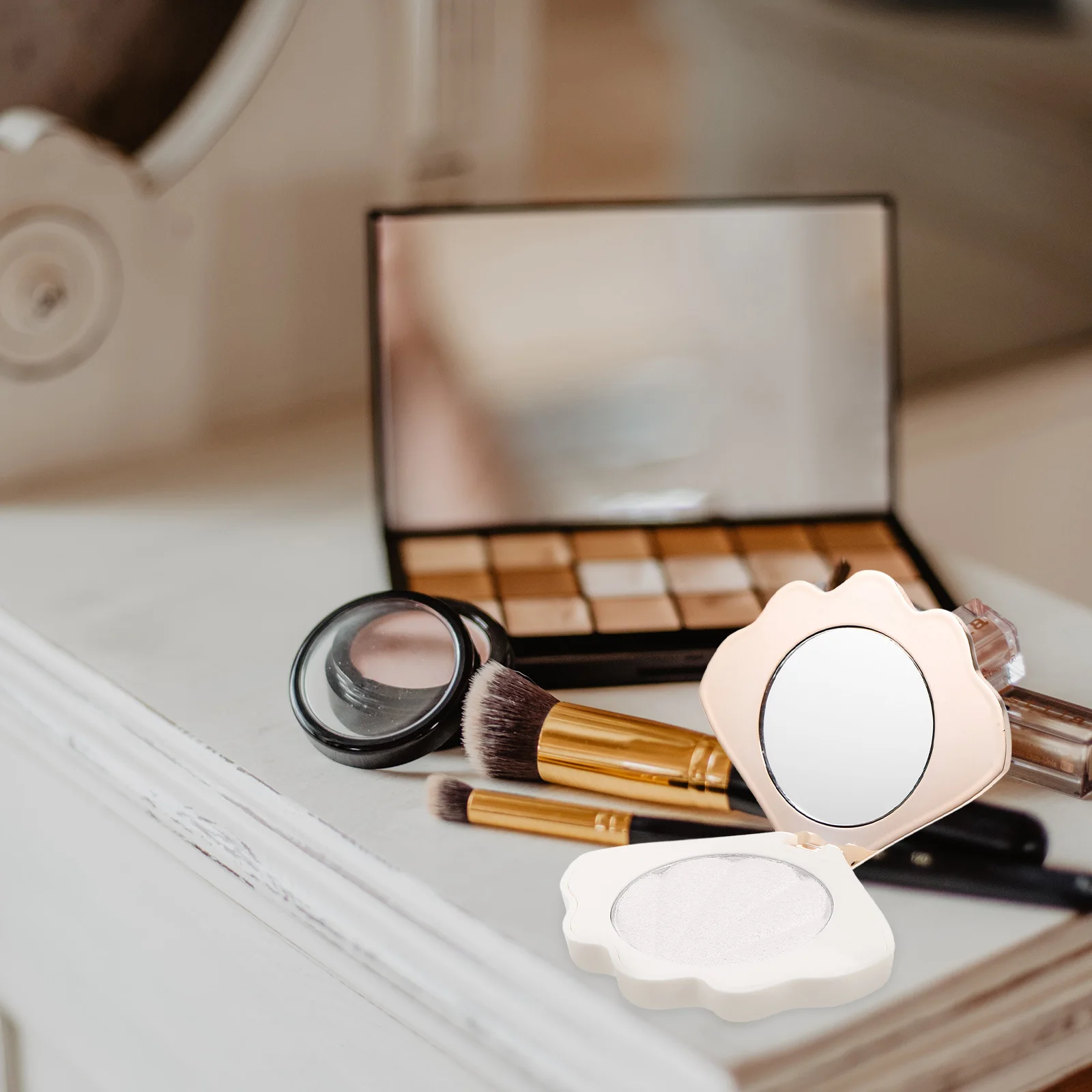 Resaltador de larga duración en polvo prensado para esculpir la cara, 1 caja, para maquillaje diario, diseño compacto apto para viajes, fácil de quitar