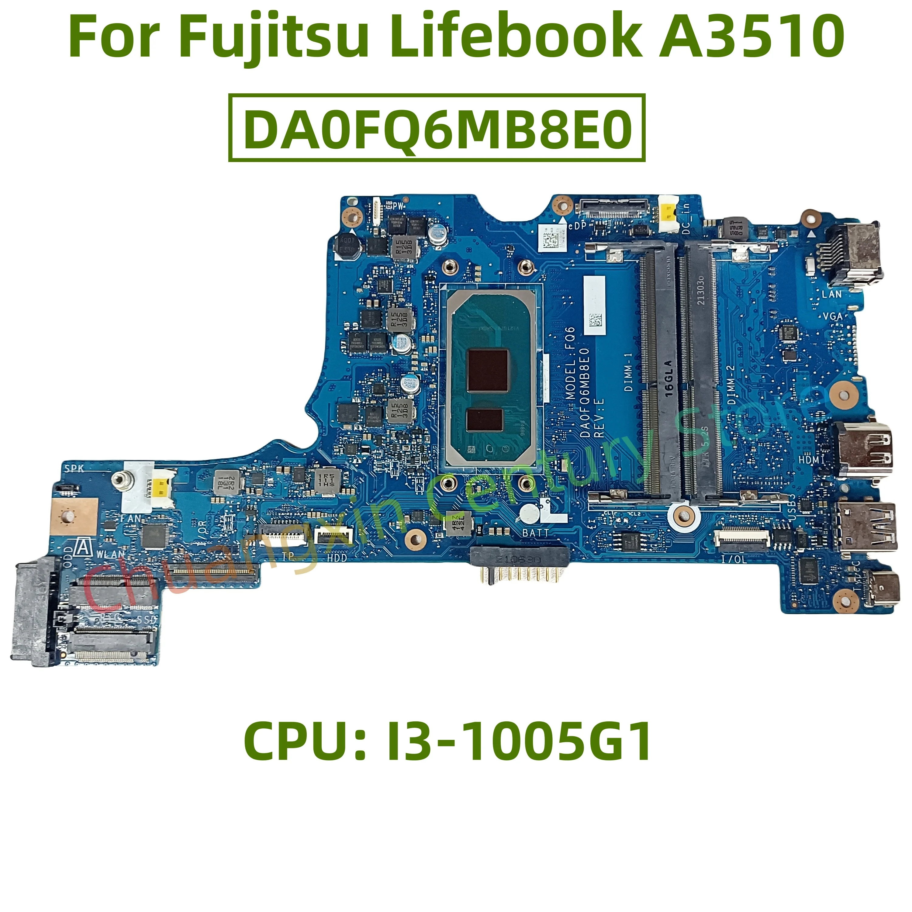 DA0FQ6MB8E0 motherboard for Fujitsu Lifebook A3510 laptop PC with CPU: I3-1005G1 100% test successfully shipped